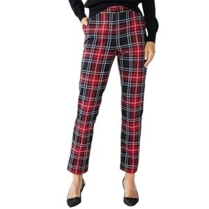 Draper James RSVP Red Black Tartan Plaid Straight Leg Pants Women's Size XL